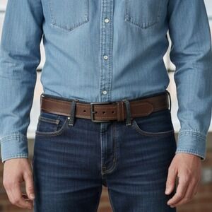 Dickies Genuine Leather Belt Men's Size 44/110 Brown Roller Buckle Purse Tote